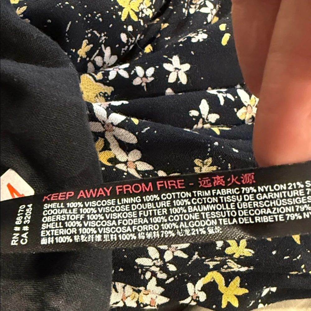 Intimately Free People Black Floral Short Sleeve Boho Cottagecore Bodysuit Sz S